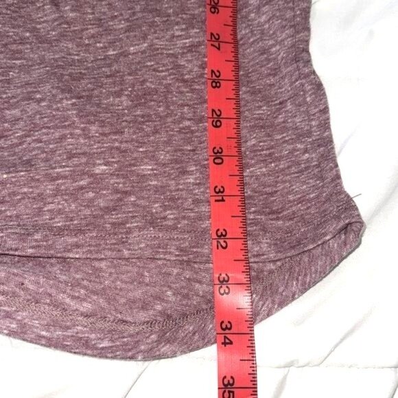 Lularoe Heathered Burgundy & Gray Short Sleeve Crew Neck T-Shirt Large Made In G - Picture 5 of 5